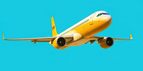 Fototapeta premium airplane on blue background. generative AI