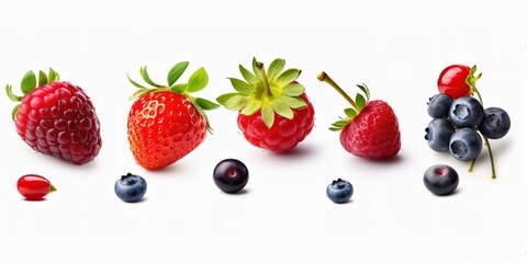 berries on white background. Generative AI