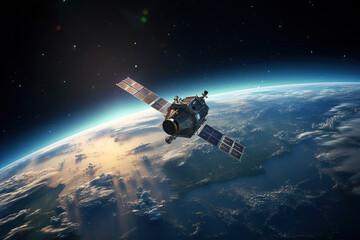 Obraz premium Satellite Orbiting Earth