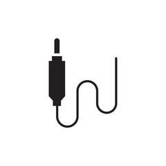 AUX icon. Audio cable icon. Aux sign. Audio cable sign. DJ cable symbol. Aux symbol vector pictogram flat sign design. UX UI icon