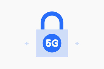 safe 5G internet technology illustration in flat style design. Vector illustration.
