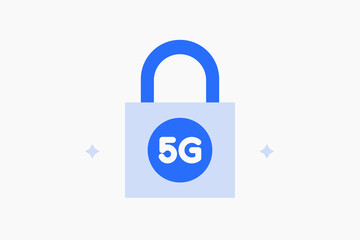 safe 5G internet technology illustration in flat style design. Vector illustration.
