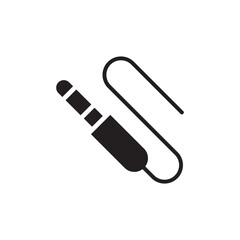 AUX icon. Audio cable icon. Aux sign. Audio cable sign. DJ cable symbol. Aux symbol vector pictogram flat sign design. UX UI icon