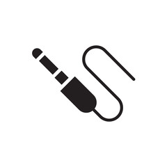 AUX icon. Audio cable icon. Aux sign. Audio cable sign. DJ cable symbol. Aux symbol vector pictogram flat sign design. UX UI icon