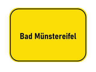 German yellow town entrance sign BAd Münstereifel


