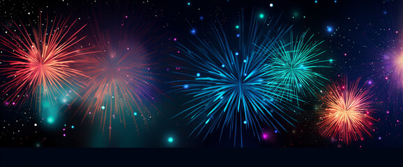 Fototapeta premium firework background illustration, generative AI