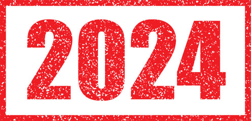 2024 year rectangle rubber stamp