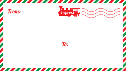 Christmas envelope. North pole Santa letter - obrazy, fototapety, plakaty