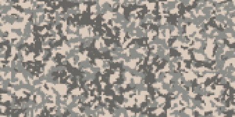 Morpat seamless pixel desert army camo pattern. Digital mosaic camouflage with squares texture. Vector background © Kusandra