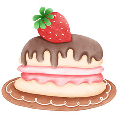 chocolate cake with strawberry