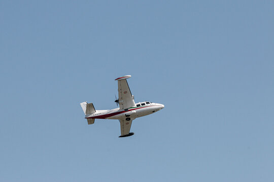 Civil utility aircraft Piaggio P.166C, Berlin - Schoenefeld, ILA Air Show, BERLIN, GERMANY - APR 27, 2018