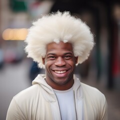 Portrait of albino African man