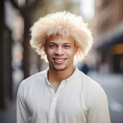 Portrait of albino African man