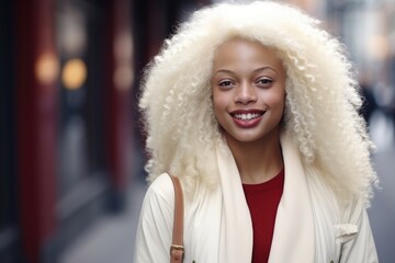 Stunning portrait of albino African woman