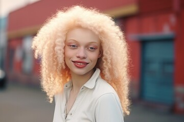 Stunning portrait of albino African woman