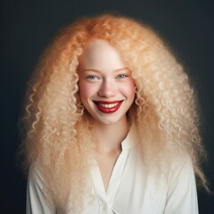 Stunning portrait of albino African woman