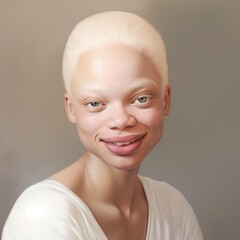 Stunning portrait of albino African woman