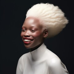 Stunning portrait of albino African woman