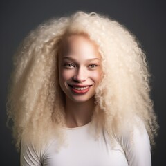 Stunning portrait of albino African woman