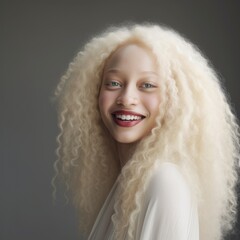 Stunning portrait of albino African woman