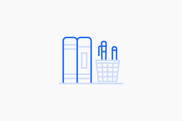  book and pen illustration in flat style design. Vector illustration.
