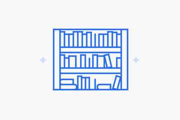 book shelf illustration in flat style design. Vector illustration.
