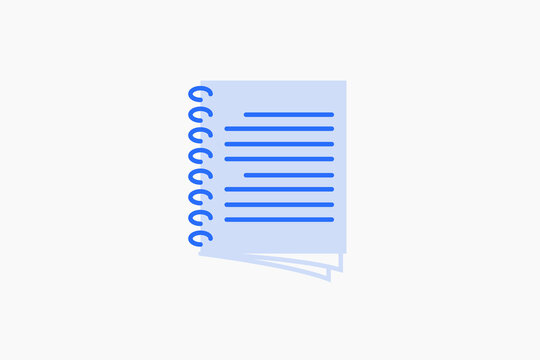 book blocnote illustration in flat style design. Vector illustration.
