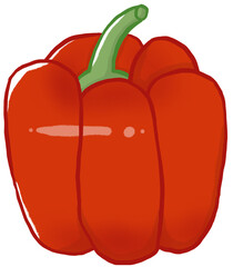 Red peppers isolated on transparent or white background, png