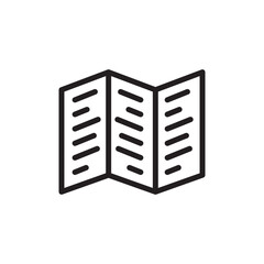 Booklet icon. Brochure sign. Tri-fold brochure symbol. Booklet symbol vector pictogram. UX UI icon