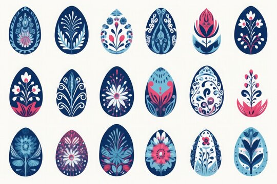 Ilustration Easter painted egg. Easter holiday concept.