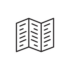 Booklet icon. Brochure sign. Tri-fold brochure symbol. Booklet symbol vector pictogram. UX UI icon