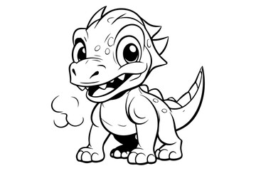 coloring pages hand drawn with dinosaur outline illustration