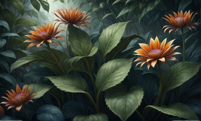 3d render of beautiful fantasy flower background. 3d render of beautiful fantasy flower background. 3d illustration of a beautiful flowers