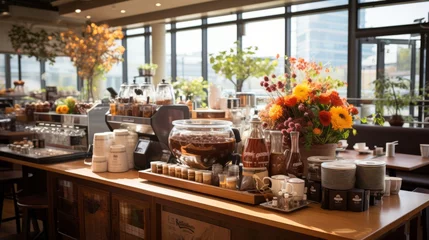 Papier Peint photo Boulangerie interior design of coffee cafe and bakery