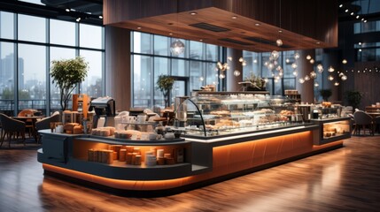 interior design of coffee cafe and bakery - obrazy, fototapety, plakaty