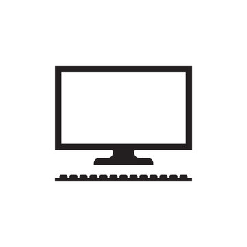 Computer icon. PC sign. Monitor vector icon. Screen flat sign design. TV symbol pictogram. Television symbol. UX UI icon