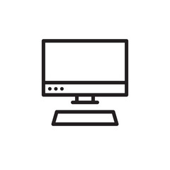 Computer icon. PC sign. Monitor vector icon. Screen flat sign design. TV symbol pictogram. Television symbol. UX UI icon
