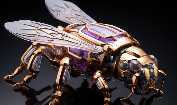The futuristic illustration showcased a bee robot with spiky mounds design.