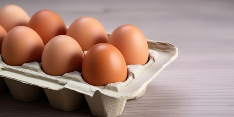 fresh eggs in the egg tray. generative AI