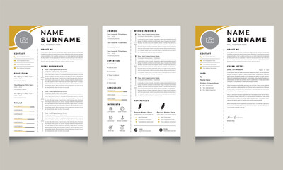 Vector clean and modern resume portfolio or CV template