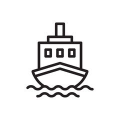 Vessel icon. Cruiser flat sign design. Ship symbol vector pictogram. UX UI icon