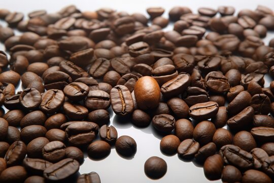 coffee beans on a white background. generative ai