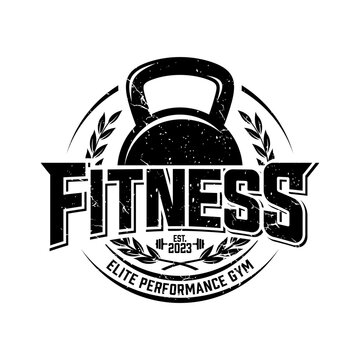 Kettlebell gym fitness logo vector template