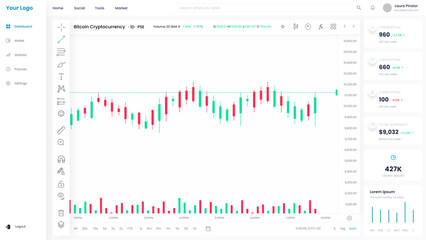 Trading Watchlist and Crypto Trade in Forex Dashboard Ui Kit Template