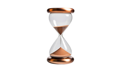 Cinematic Modern Hourglass Isolated on Transparent or White Background, PNG