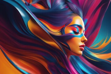 abstract background with colorful paintings abstract background with colorful paintings colorful abstract background with a creative face of a woman. 