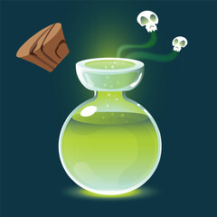 Halloween spooky poison with skulls