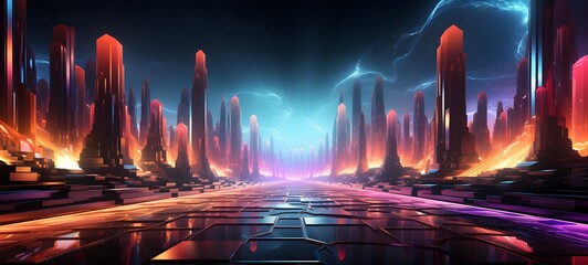 Colorfull cubes as abstract 3d geometry background illustration. Generative ai