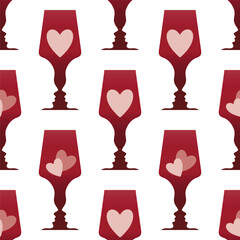 seamless paper with wine glass. valentide day. vector - 662363367
