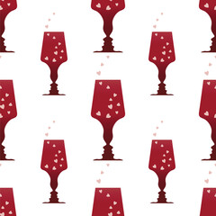 seamless paper with wine glass. valentide day. vector - 662363392